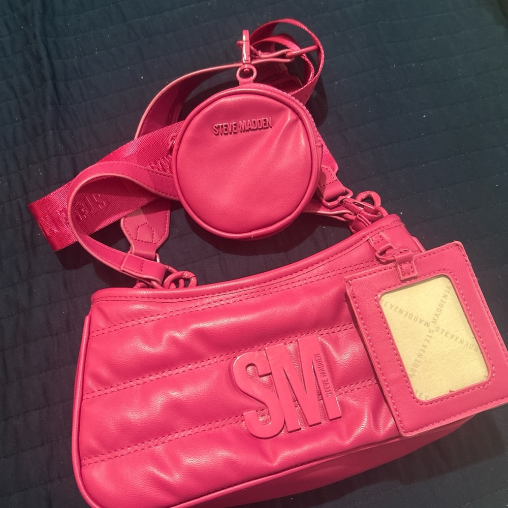 Steve Madden Vibrant Pink Shoulder Bag Set